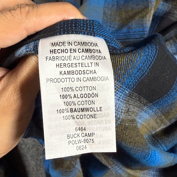 Legendary Whitetails Flannel Plaid Long Sleeve Shirt Blue Mens Size 5XL #1363 - Picture 5 of 8